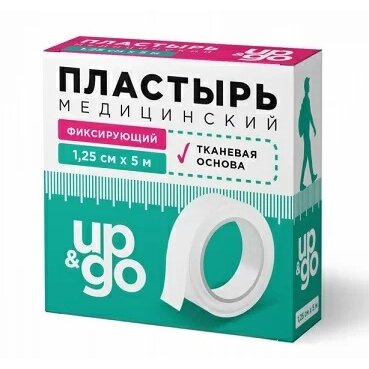 Лейкопластырь фиксирующий Up&Go тканевая основа 1,25 х 500 см